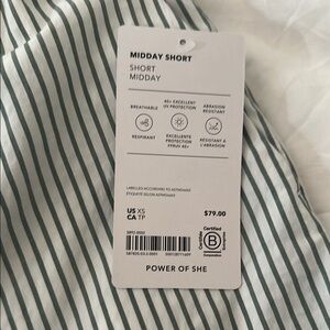 Athleta Midday Short in Green and White